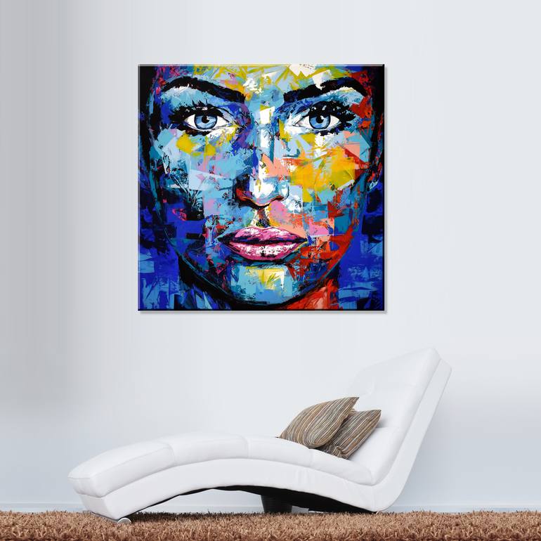 Original Abstract Portrait Painting by Eugen Dick