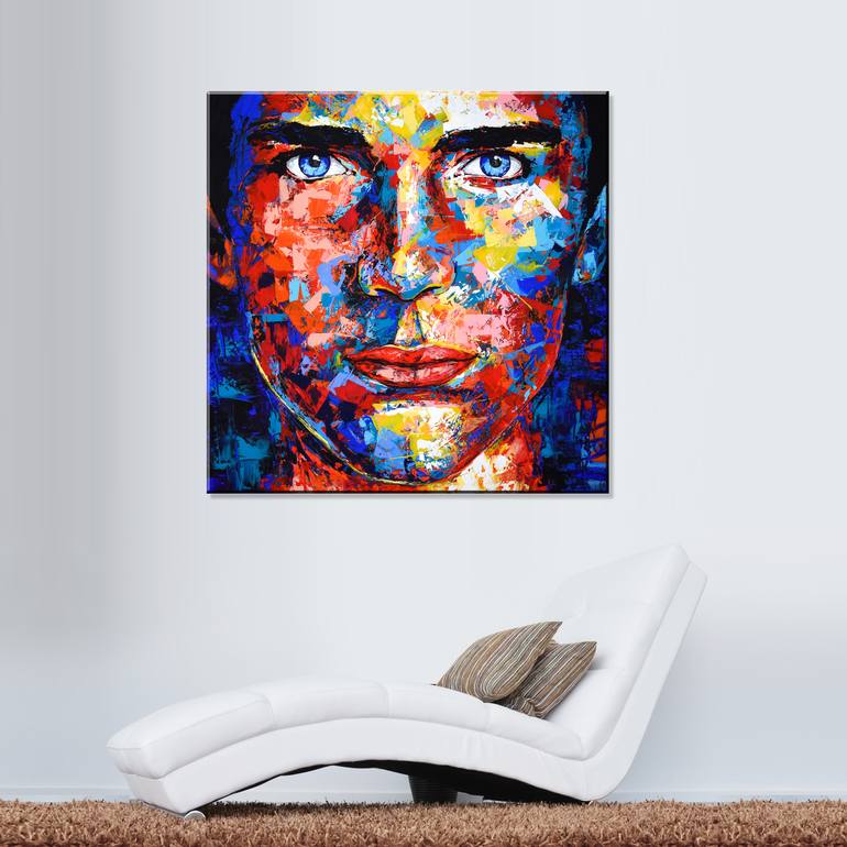 Original Abstract Portrait Painting by Eugen Dick