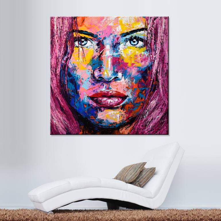 Original Abstract Portrait Painting by Eugen Dick