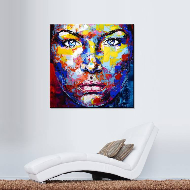 Original Abstract Portrait Painting by Eugen Dick