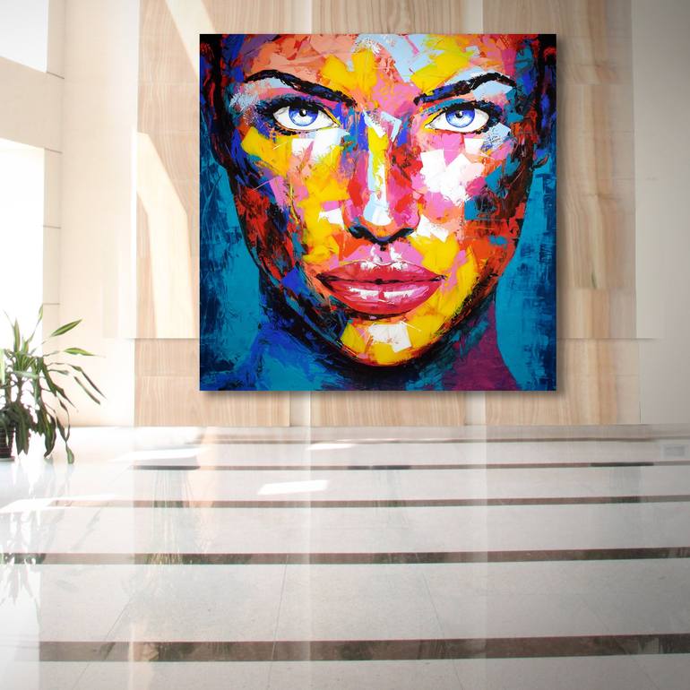 Original Abstract Portrait Painting by Eugen Dick