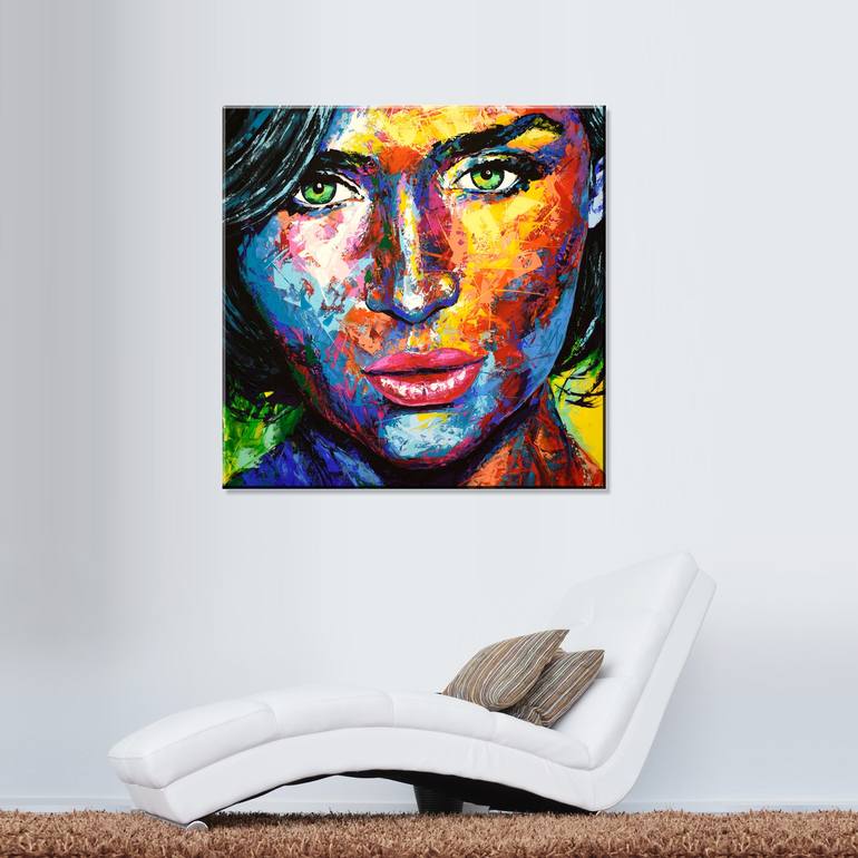 Original Abstract Portrait Painting by Eugen Dick