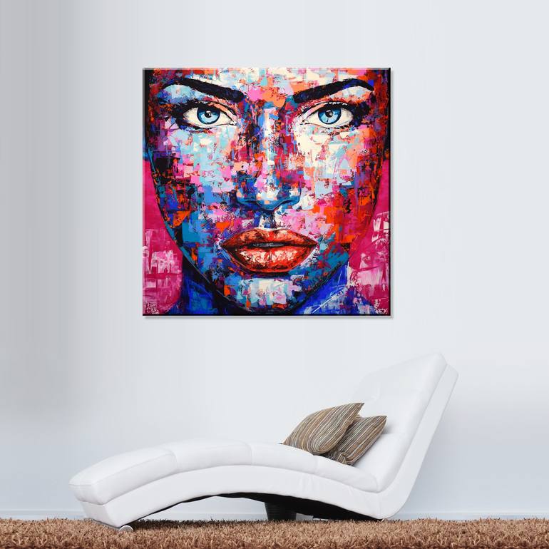 Original Abstract Portrait Painting by Eugen Dick