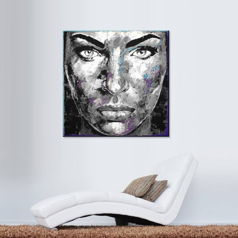 Original Abstract Portrait Painting by Eugen Dick