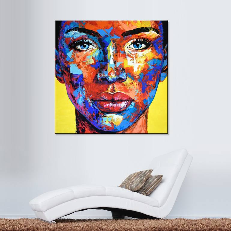 Original Abstract Expressionism Portrait Painting by Eugen Dick