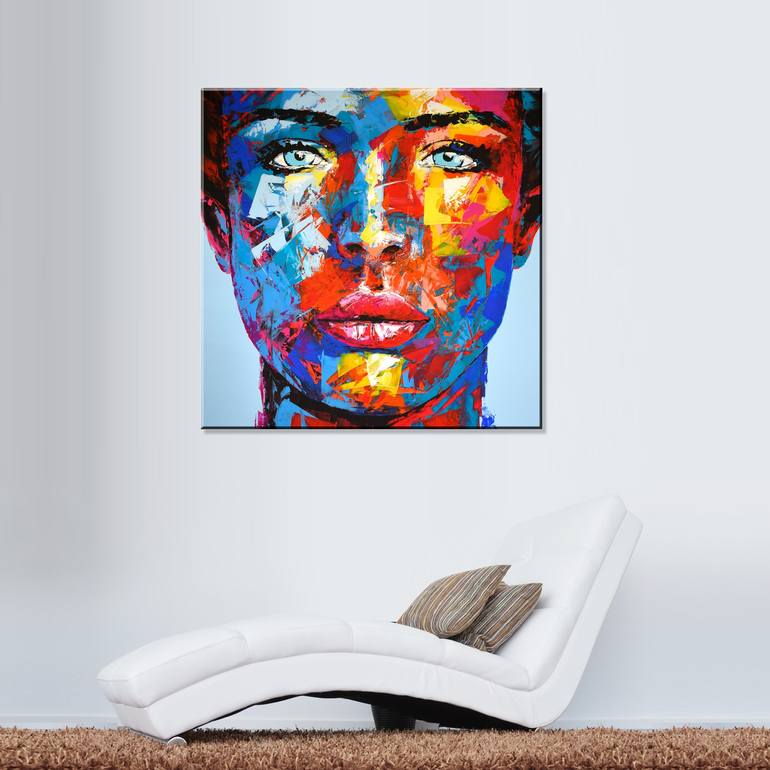 Original Abstract Portrait Painting by Eugen Dick