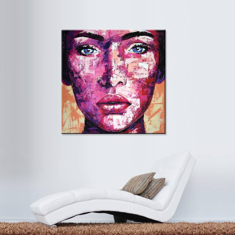 Original Abstract Portrait Painting by Eugen Dick