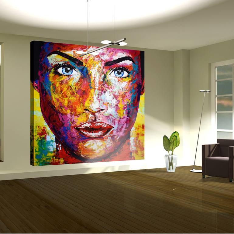 Original Abstract Portrait Painting by Eugen Dick