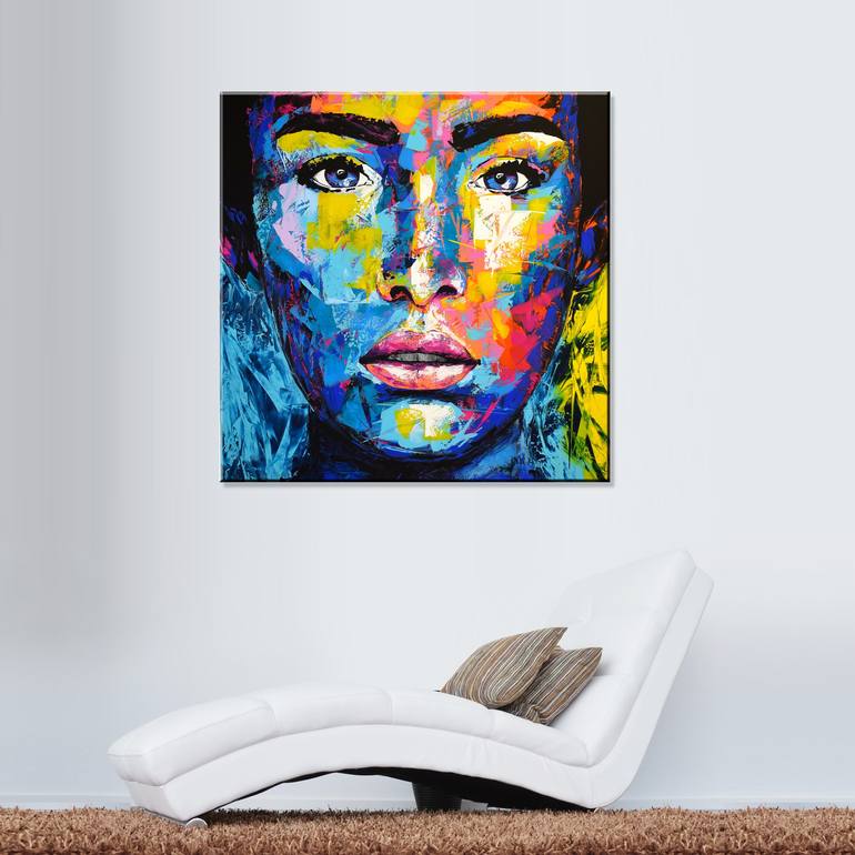 Original Abstract Portrait Painting by Eugen Dick