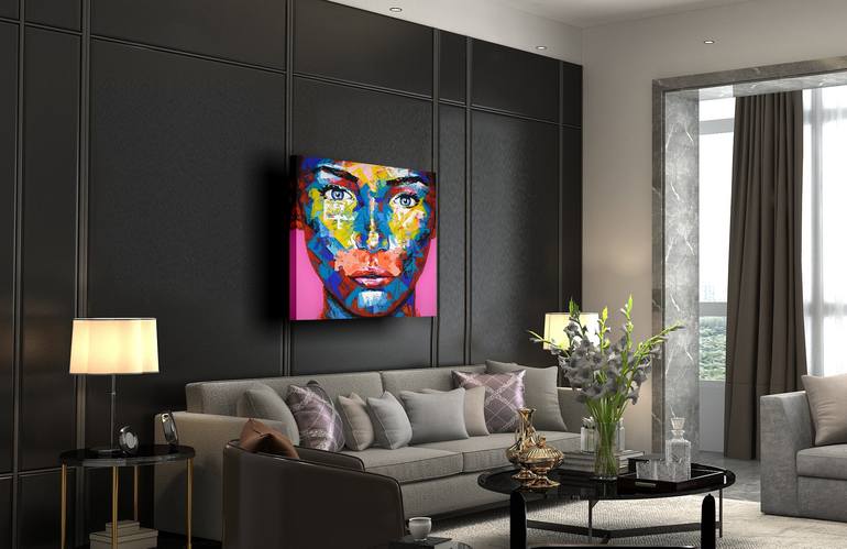 Original Abstract Portrait Painting by Eugen Dick