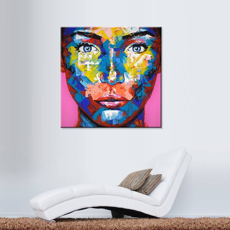 Original Abstract Portrait Painting by Eugen Dick