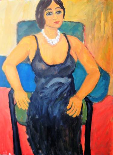 Sitting Woman with Pearl Necklace thumb