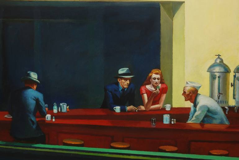 Nighthawks. copy of Edward Hopper Painting by Igor Tatarenko | Saatchi Art