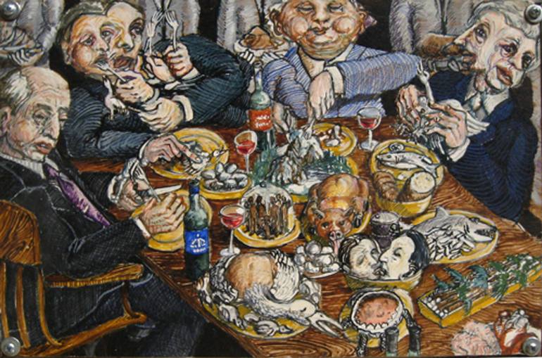 Seven sins - gluttony Painting by David Iles | Saatchi Art
