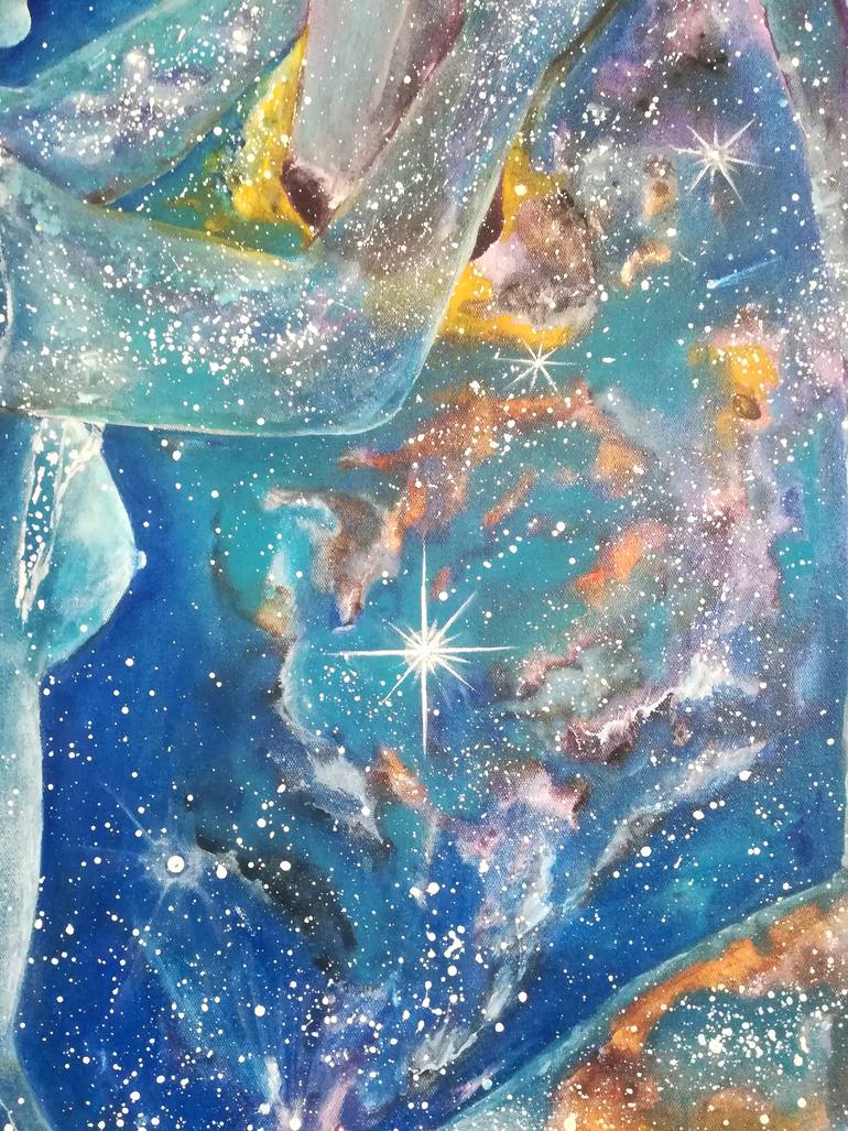 Original Abstract Expressionism Outer Space Painting by Nikolay Darakchiev