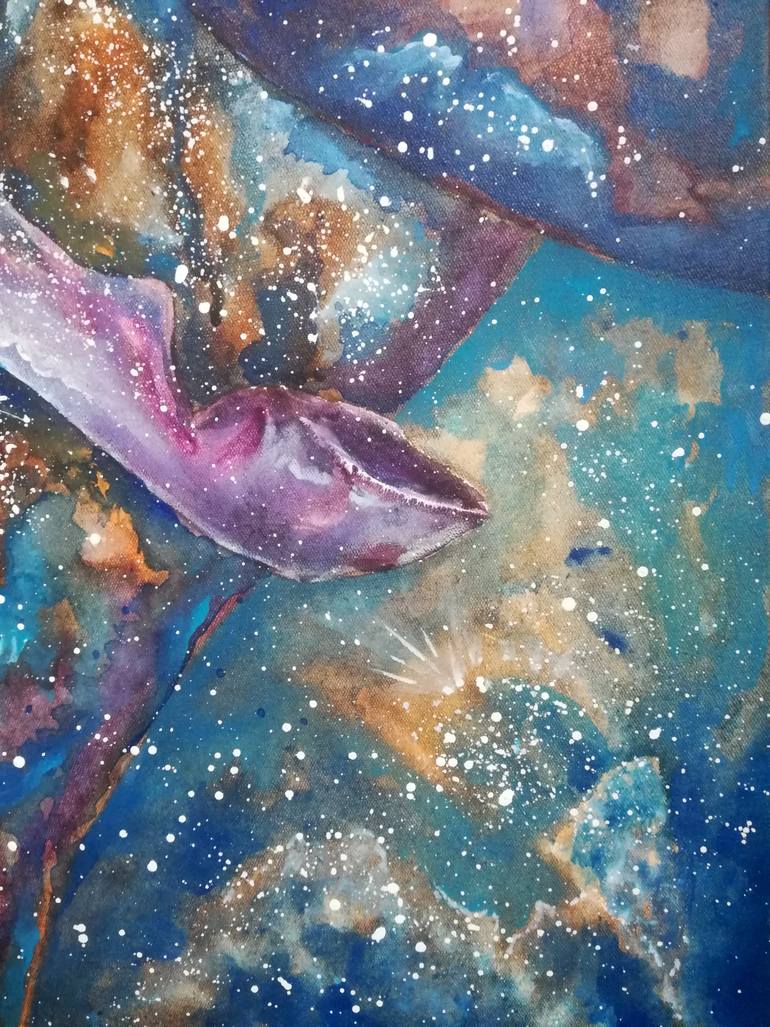 Original Abstract Expressionism Outer Space Painting by Nikolay Darakchiev