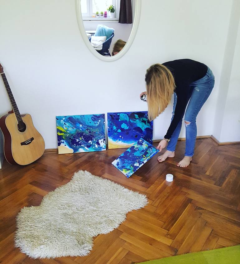 Original Modern Abstract Painting by Lívia Fekete