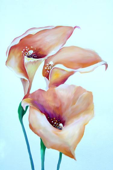 Print of Floral Paintings by Sonia Chivarar