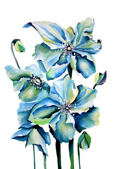 Print of Floral Paintings by Sonia Chivarar
