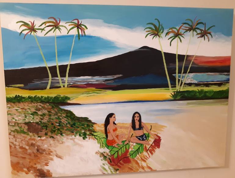 Original Expressionism Beach Painting by James Guttschall