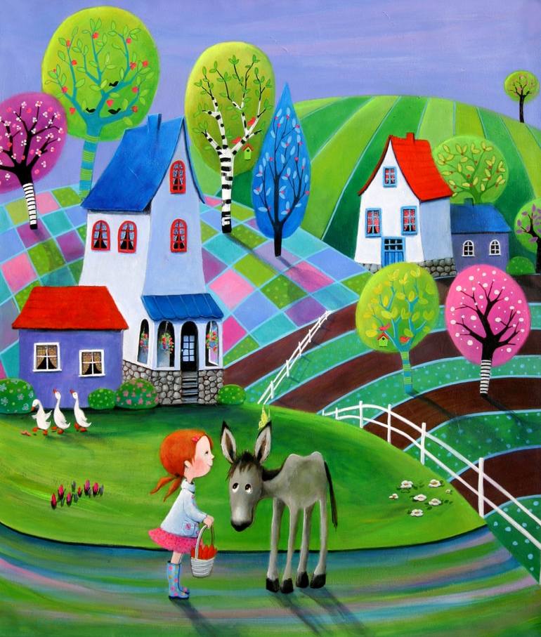 Little Snack for a Donkey Painting by Iwona Lifsches | Saatchi Art