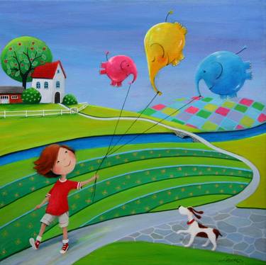 Print of Figurative Children Paintings by Iwona Lifsches