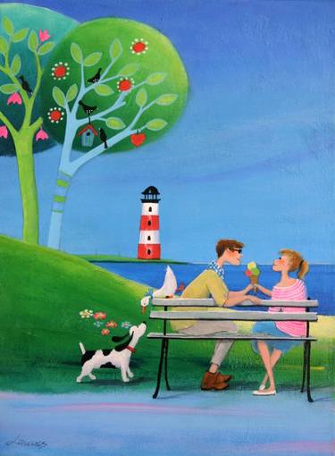 Print of Figurative Seascape Paintings by Iwona Lifsches