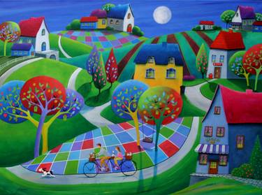 Print of Folk Bicycle Paintings by Iwona Lifsches