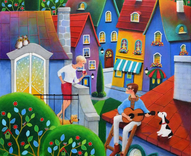 Original Contemporary Love Painting by Iwona Lifsches