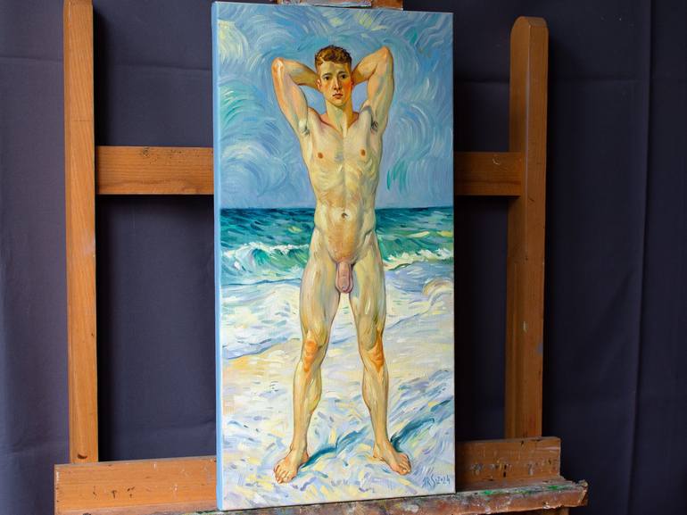 Original Art Deco Men Painting by YAROSLAV SOBOL