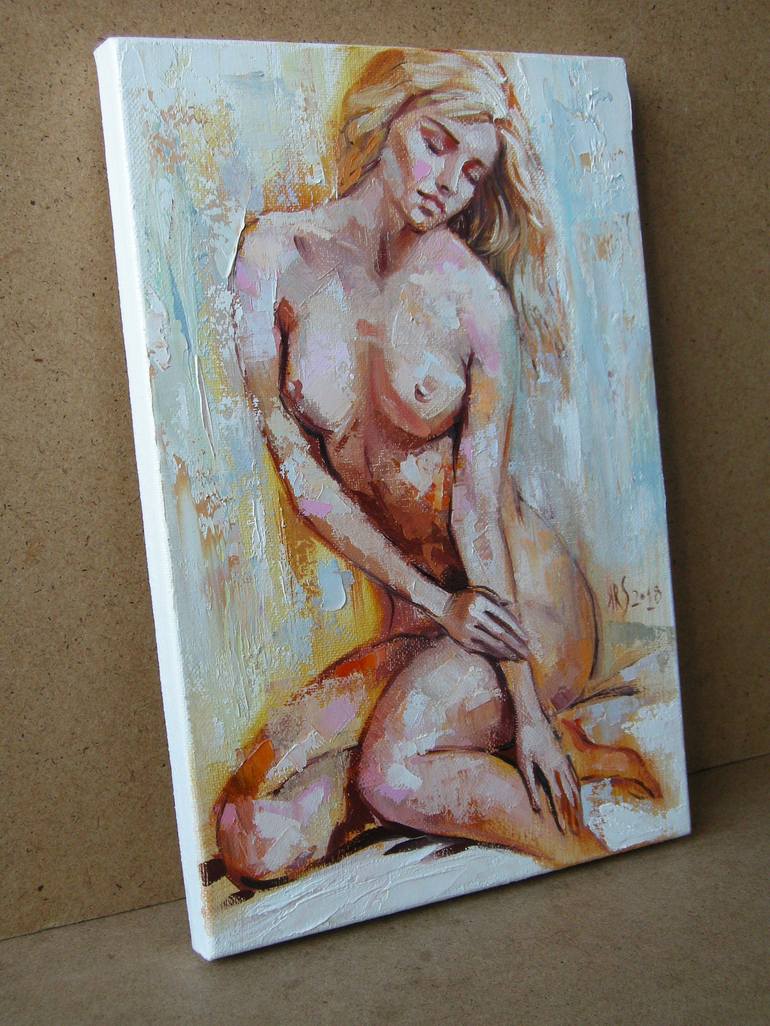 Original Abstract Nude Painting by YAROSLAV SOBOL