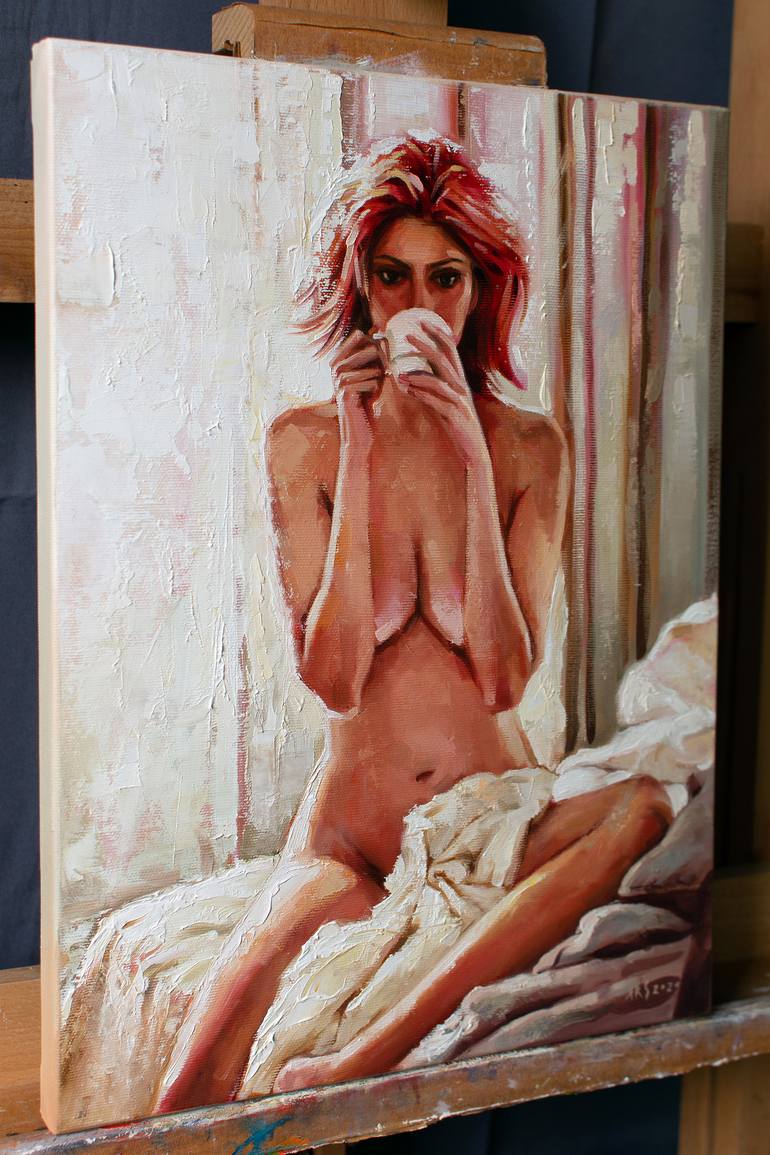 Original Expressionism Nude Painting by YAROSLAV SOBOL