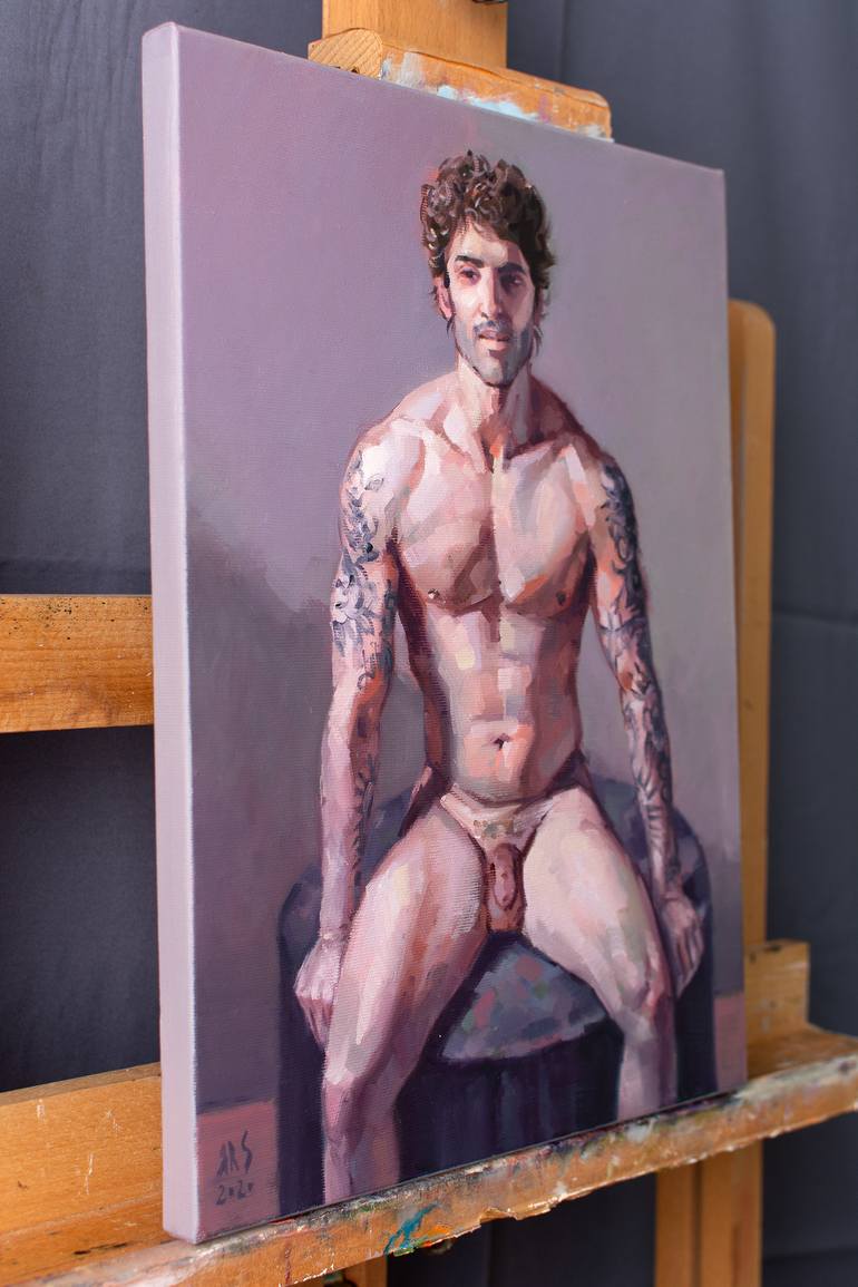 MIKE by Yaroslav Sobol (Modern Impressionistic Figurative Oil painting of a  Man Nude Male Model Gift Home Decor) Painting by YAROSLAV SOBOL | Saatchi  Art