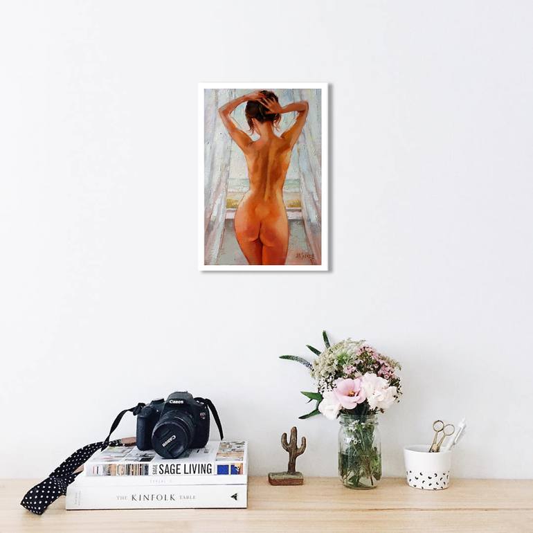 Original Art Deco Beach Painting by Yaroslav Sobol