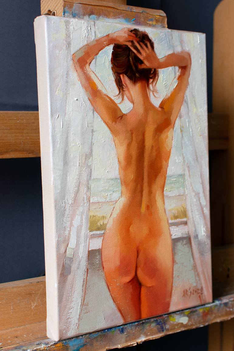 Original Art Deco Beach Painting by Yaroslav Sobol