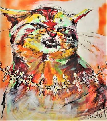 Print of Cats Paintings by Liesbeth Serlie