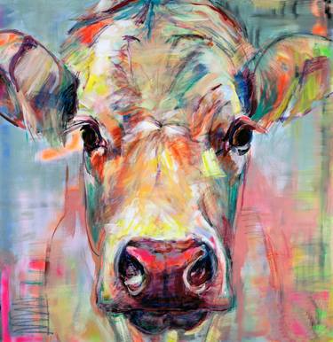 Print of Cows Paintings by Liesbeth Serlie