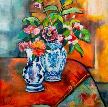 Print of Expressionism Floral Paintings by Liesbeth Serlie