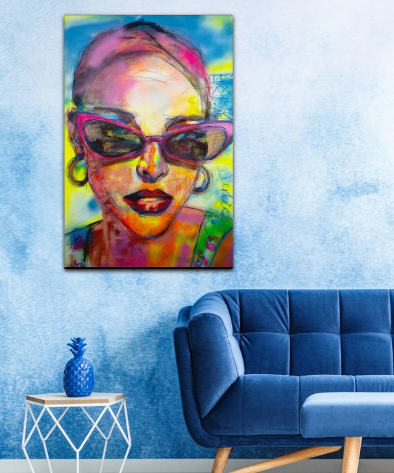 Original Expressionism Portrait Painting by Liesbeth Serlie