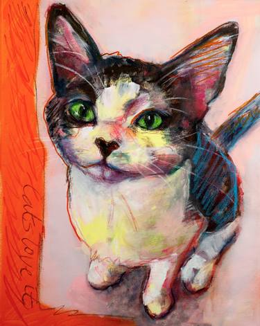 Print of Expressionism Cats Paintings by Liesbeth Serlie
