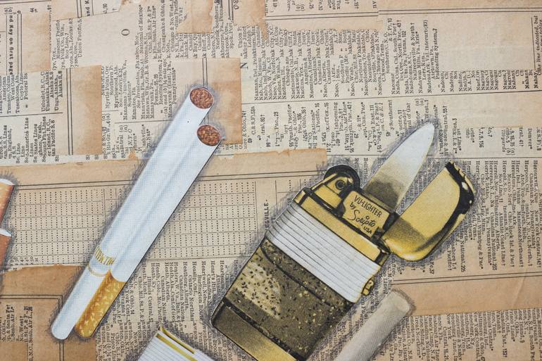 Original Conceptual Pop Culture/Celebrity Collage by Glen Gauthier