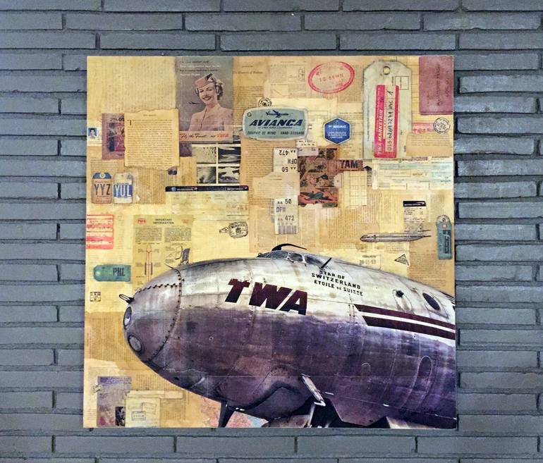 Original Airplane Collage by Glen Gauthier