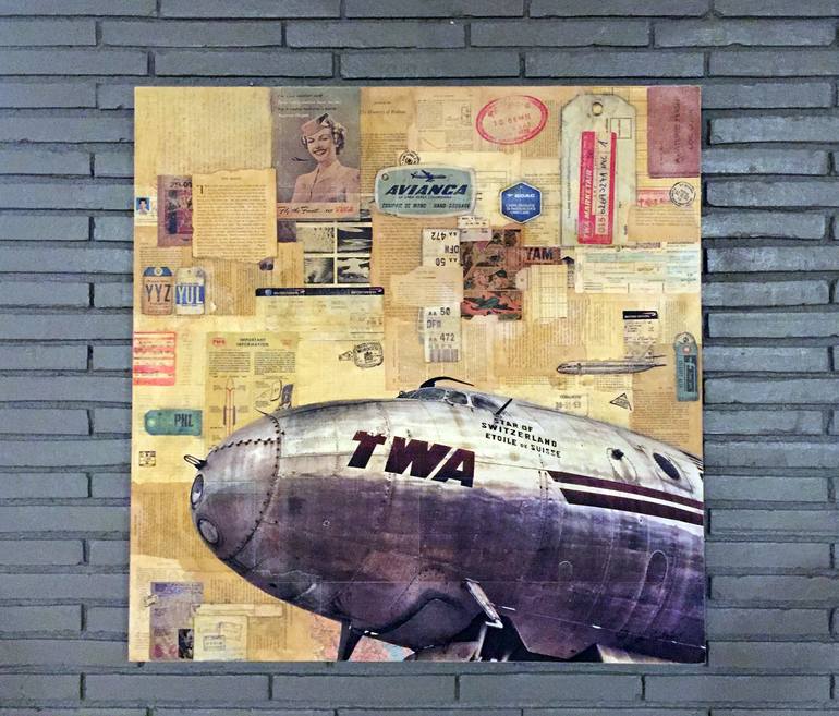 Original Documentary Airplane Collage by Glen Gauthier