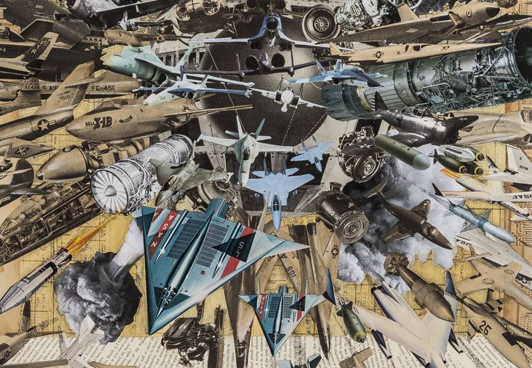Original Conceptual Airplane Collage by Glen Gauthier
