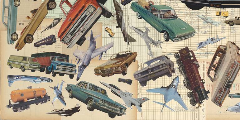 Original Transportation Collage by Glen Gauthier
