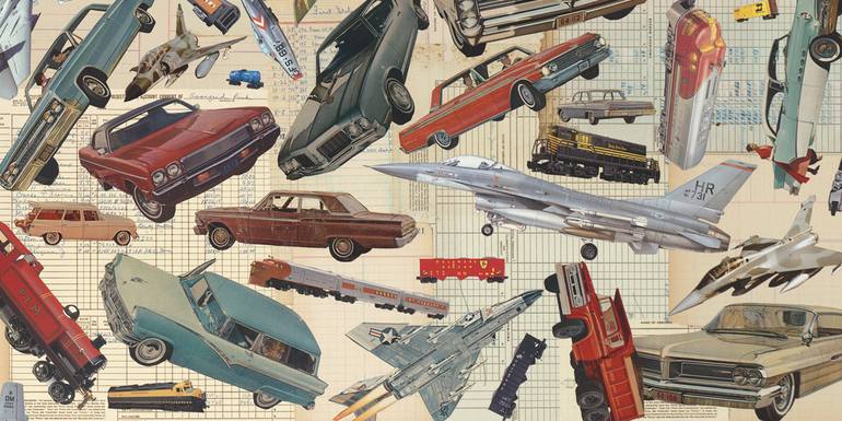 Original Transportation Collage by Glen Gauthier