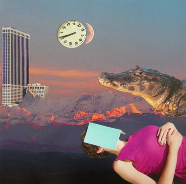 Original Surrealism Outer Space Collage by Bettina Costa
