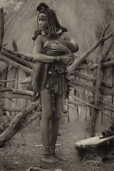 Ovahimba mother and baby 60x40 - Limited Edition 2 of 100 thumb