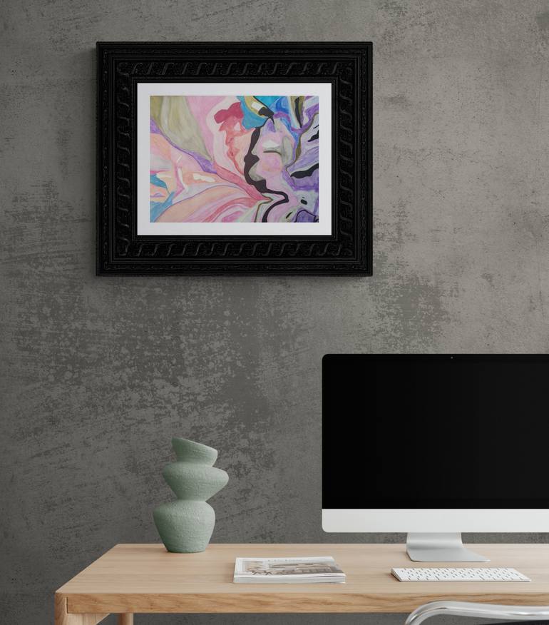 Original Abstract Outer Space Mixed Media by Luna Ljus