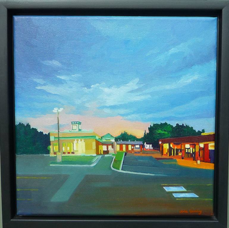 Original Cubism Architecture Painting by Julie Goulding